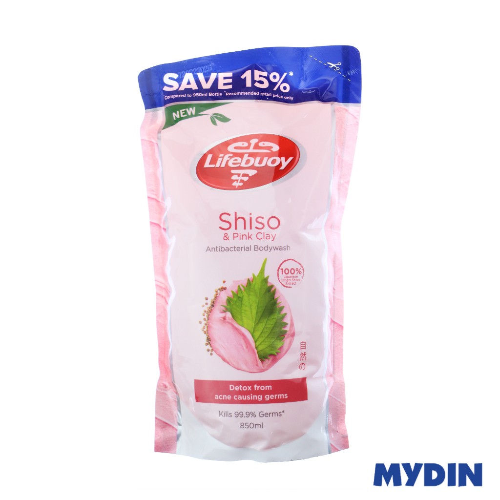 Lifebuoy Shiso and Pink Clay Antibacterial Bodywash Refill (850ml)