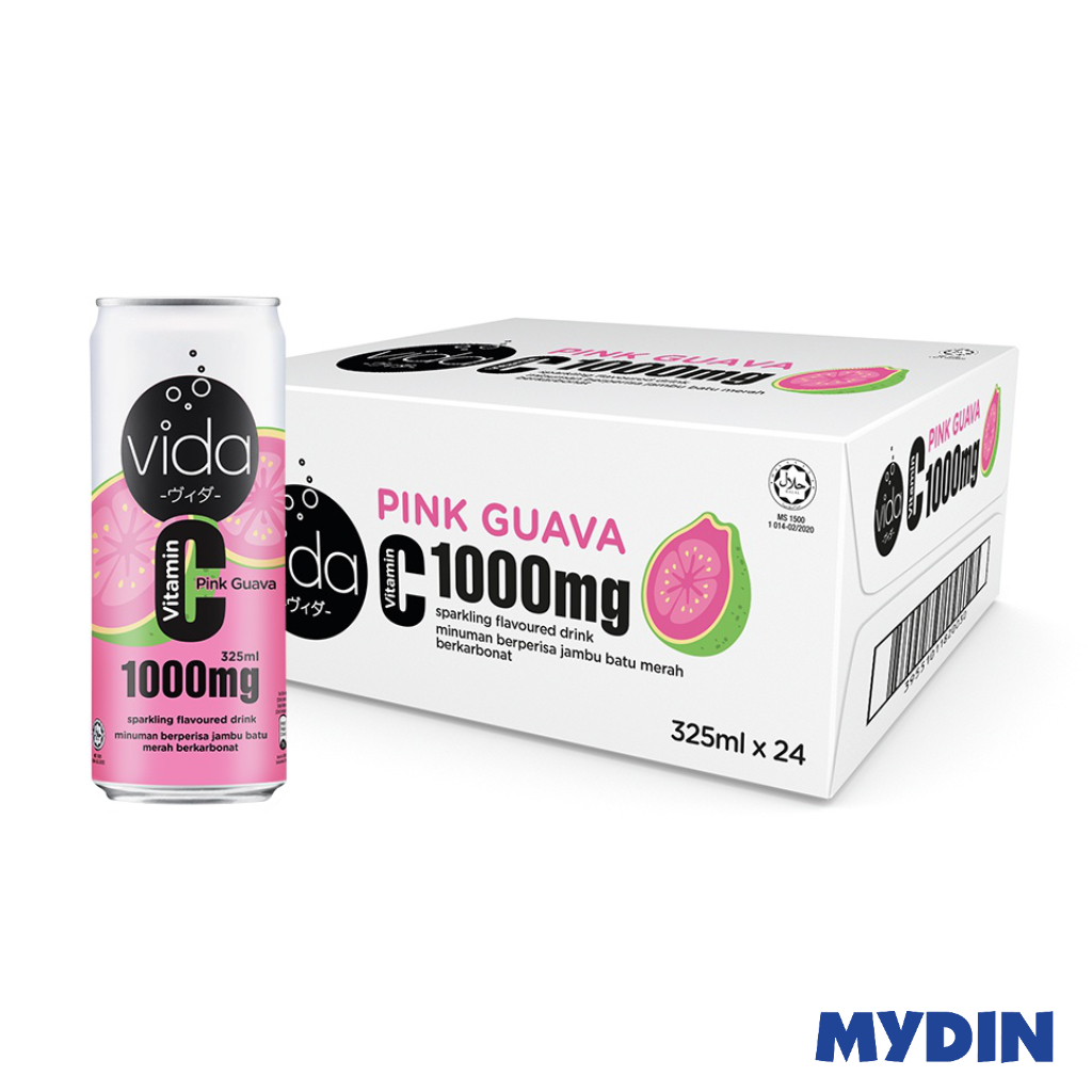 Vida Vitamin C Drink Pink Guava 1000mg (24 x 325 ml)