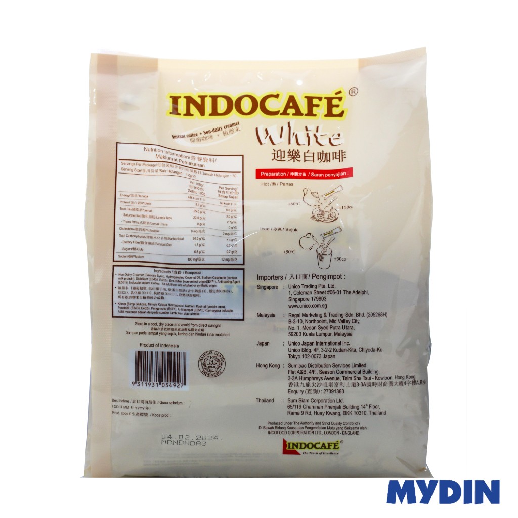 Indocafe White Coffee (30 x 12g)