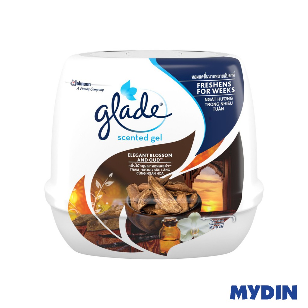Glade Scented Gel Air Freshener (180g) -Elegant Blossoms and Oud